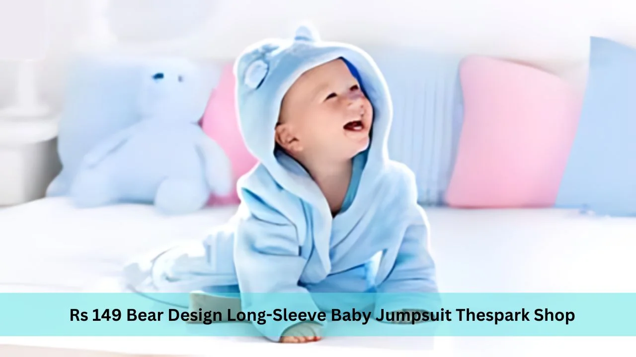 Rs 149 Bear Design Long-Sleeve Baby Jumpsuit Thespark Shop